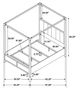 Coaster® Gran Park Dark Cocoa Queen Poster Canopy Bed-3