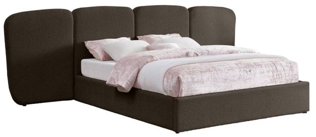 Meridian Furniture Shiloh Brown King Upholstered Panel Bed-0