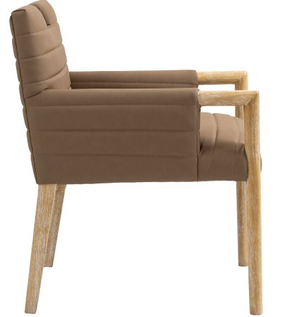 Meridian Furniture Aimee Brown 19" Vegan Leather Dining Arm Chair-2