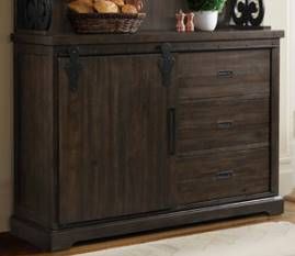 American Wholesale Furniture Smokey Charcoal Server with Hutch-1