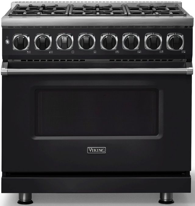 Viking® 7 Series 36" Onyx Pro Style Dual Fuel Range-0