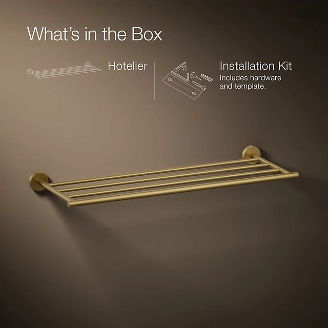KOHLER® Elate® Vibrant Brushed Moderne Brass Hotelier-3