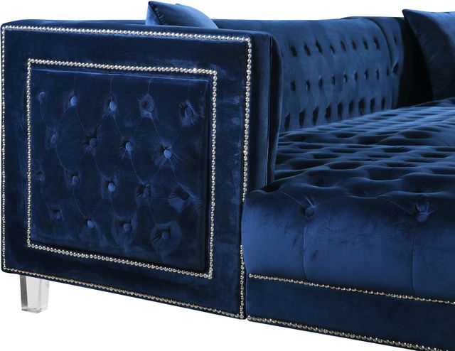 Meridian Furniture Moda 3-Piece Navy Velvet U-Shape Double Chaise Sectional-3