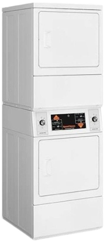 Speed Queen® Commercial White 7.0 Cu. Ft. Gas Dryer, 7.0 Cu. Ft. Gas Dryer Stack Laundry-1