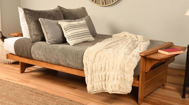 Kodiak Furniture Phoenix Suede Gray/Butternut Full Futon with Mattress-1
