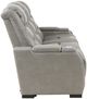 New Classic® Home Furnishings Breckenridge Light Gray Leather Sofa with Power Headrest and Footrest-3