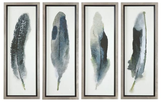 Uttermost® 4-Piece Feathered Beauty Framed Prints Set-0