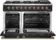 FORNO® Galiano 48" Stainless Steel Pro Style Gas Range with Black Door and Antique Brass Accents-2