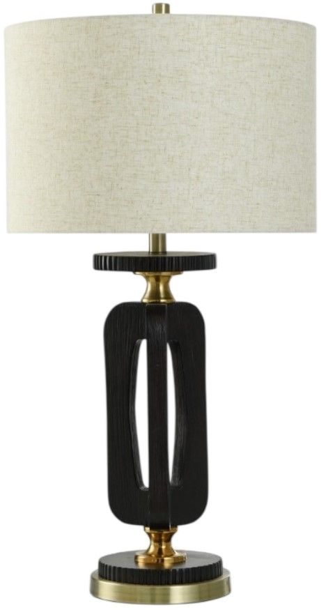 StyleCraft Optical Black Table Lamp-0