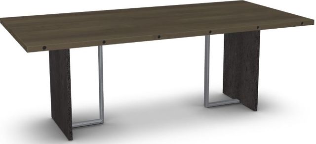 Amisco Customizable Zoel 84" Solid Birch Dining Table with Decorative Bolts -0