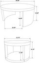 Coaster® Sweeney 2-Piece Dark Walnut Round Wood Occasional Nesting Table Set-2