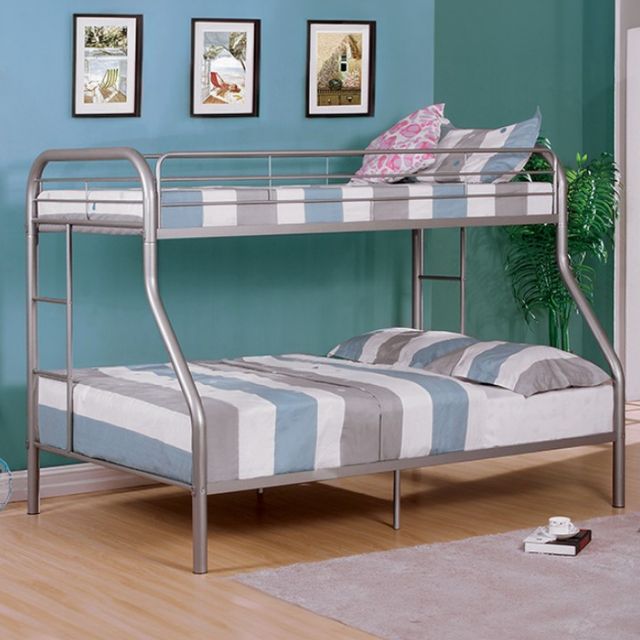 Furniture of America® Finnerty Silver Twin/Full Bunk Bed-1