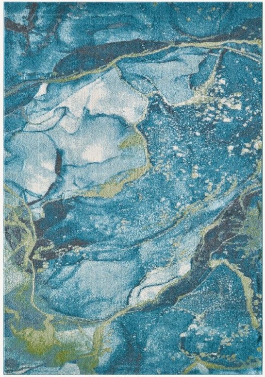 KAS Rugs Illusions Teal Stone 5'x8' Area Rug-0