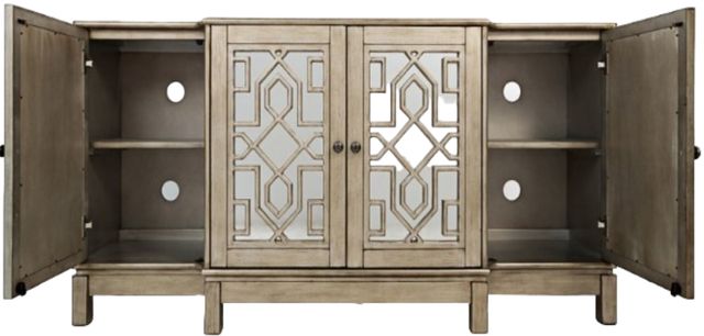 Jofran Inc. Casa Bella Gold/Silver 4-Door Mirrored Cabinet-2