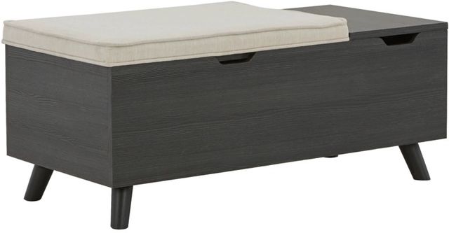 Signature Design by Ashley® Yarlow Gray/Linen Storage Bench-3