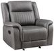 New Classic® Home Furnishings Enzo Gray Manual Glider Recliner-0