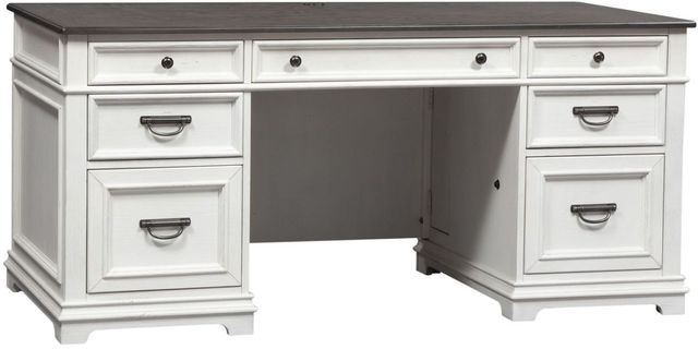 Liberty Furniture Allyson Park 3-Piece Charcoal/Wirebrushed White Desk Set-3