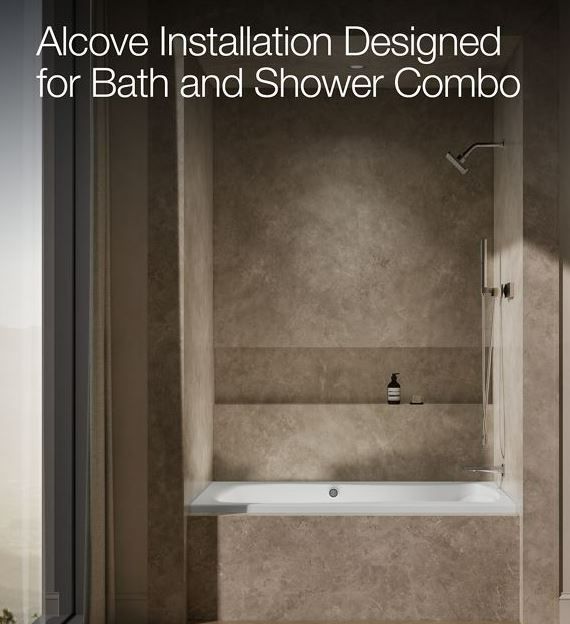 KOHLER® Mariposa® White 60" x 36" Alcove Whirlpool - Right Drain-4