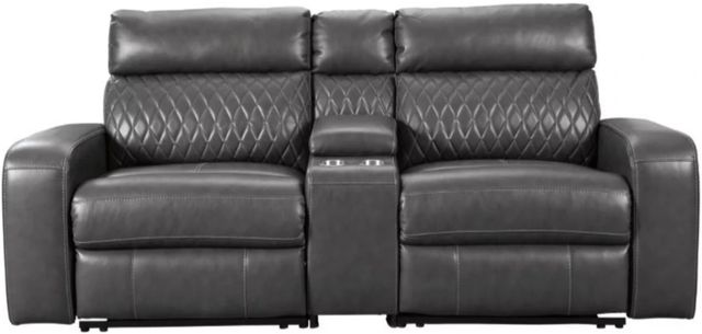 Signature Design by Ashley® Samperstone 3-Piece Gray Power Reclining Sectional Loveseat-1