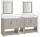 Linon Barkley 5-Piece Sandstone 31" Sink Vanity Mirror Floor Cabinet Set-2