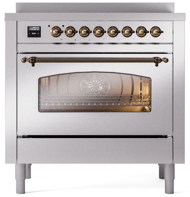 Ilve® Nostalgie II Series 36" Stainless Steel Pro Style Induction Range-1