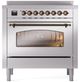 Ilve® Nostalgie II Series 36" Stainless Steel Pro Style Induction Range-1
