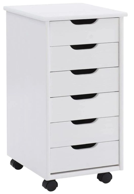 Linon Rudy White Rolling Storage Cart-0