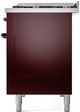 Ilve® Nostalgie II Series 48" Burgundy Pro Style Dual Fuel Range-4