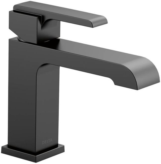 Delta Ara® Matte Black Single Handle Bathroom Faucet with Drain-0