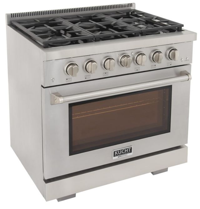 Kucht Professional KFX Series 36" Stainless Steel Pro Style Natural Gas Range with True Simmer Burners-2