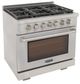 Kucht Professional KFX Series 36" Stainless Steel Pro Style Natural Gas Range with True Simmer Burners-2