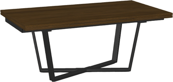 Amisco Customizable Charlie Walnut Veneer Dining Table with Extension