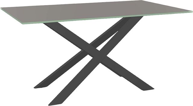 Amisco Customizable Ascencio 60" Rectangular Dining Table with 0.5" Taupe Glass Top-0