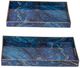 A & B Home Modern Chic 2-Piece Blue Marbled Rectangular Trays-1