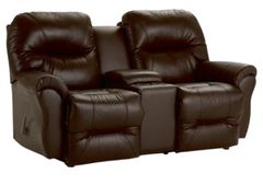 Best® Home Furnishings Customizable Bodie Leather Manual Reclining Space Saver® Console Loveseat 