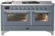 Ilve® Majestic III 60" Blue Gray Pro Style Dual Fuel Liquid Propane Range with French Top and Chrome Trim-0