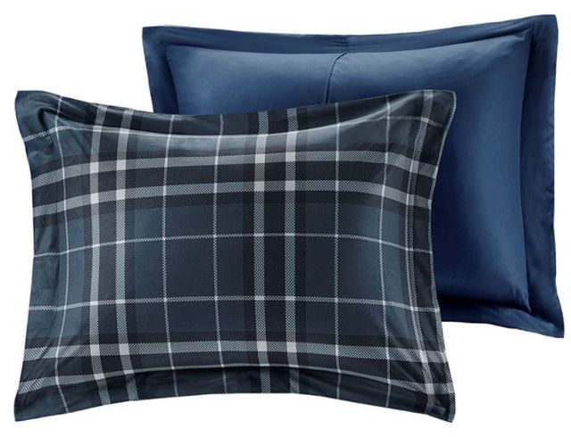 Olliix by Woolrich Alton Flint Navy Twin Cozy Spun Down Alternative Comforter Mini Set-2