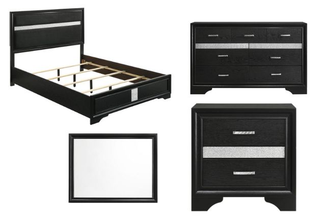 Coaster® Miranda 4-Piece Black California King Bedroom Set-0