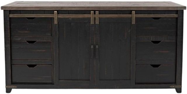 Jofran Inc. Madison County Vintage Black 70" Barn Door Server-2