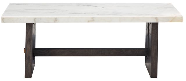 Signature Design by Ashley® Burkhaus White Cocktail Table with Dark Brown Base-1