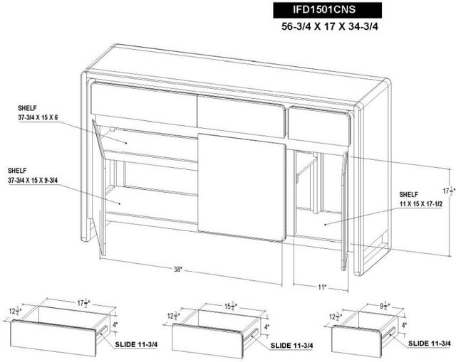 International Furniture Direct Evoke Brown/Ivory Console-2