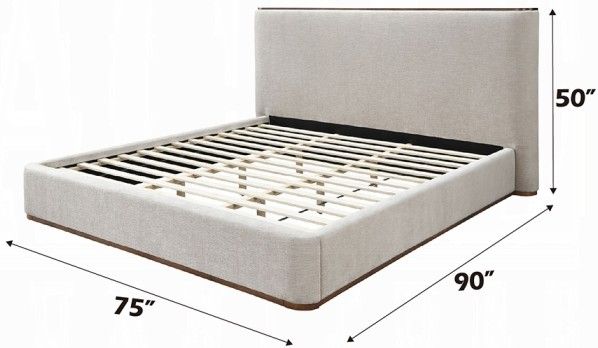 ACME Furniture Orane Gray Queen Upholstered Panel Bed-2