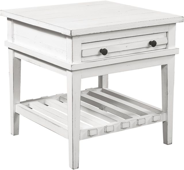 aspenhome® Reeds Farm Weathered White End Table-0