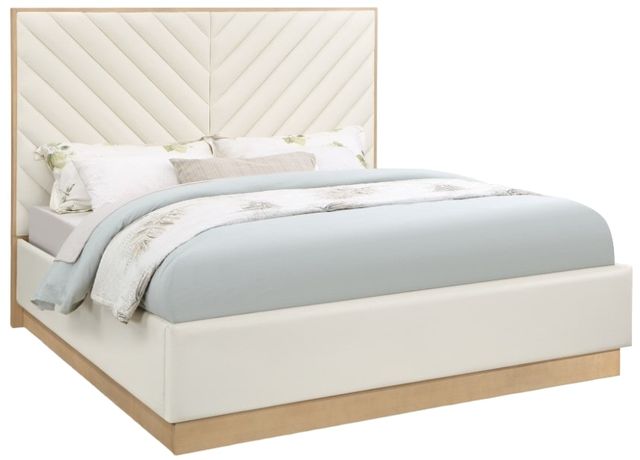 Meridian Furniture Casa Cream Queen Upholstered Panel Bed-0