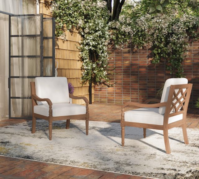 New Classic® Home Furnishings Savannah White Linen Outdoor Club Chair-1