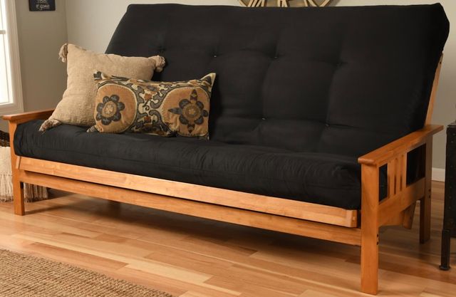 Kodiak Furniture Monterey Suede Black/Butternut Queen Futon with Mattress-1