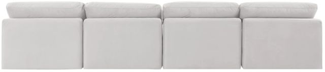 Meridian Furniture Indulge 4-Piece Cream Armless Velvet Sofa-3