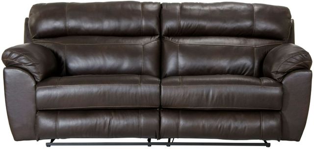 Catnapper® Costa Chocolate Leather Lay Flat Reclining Sofa-3