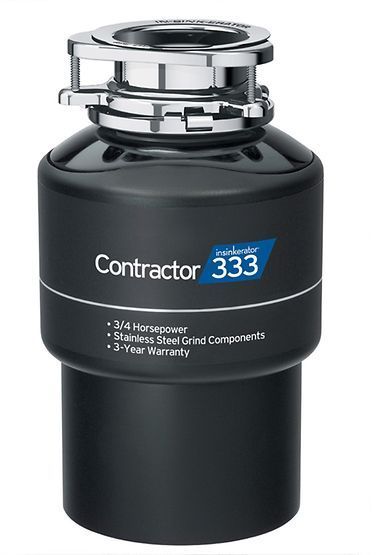 InSinkErator® Contractor 333® 0.75 HP Continuous Feed Black Enamel Garbage Disposal-0