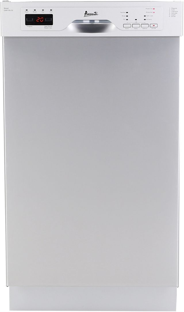 Avanti® 18" Stainless Steel Front Control Built In Dishwasher-0